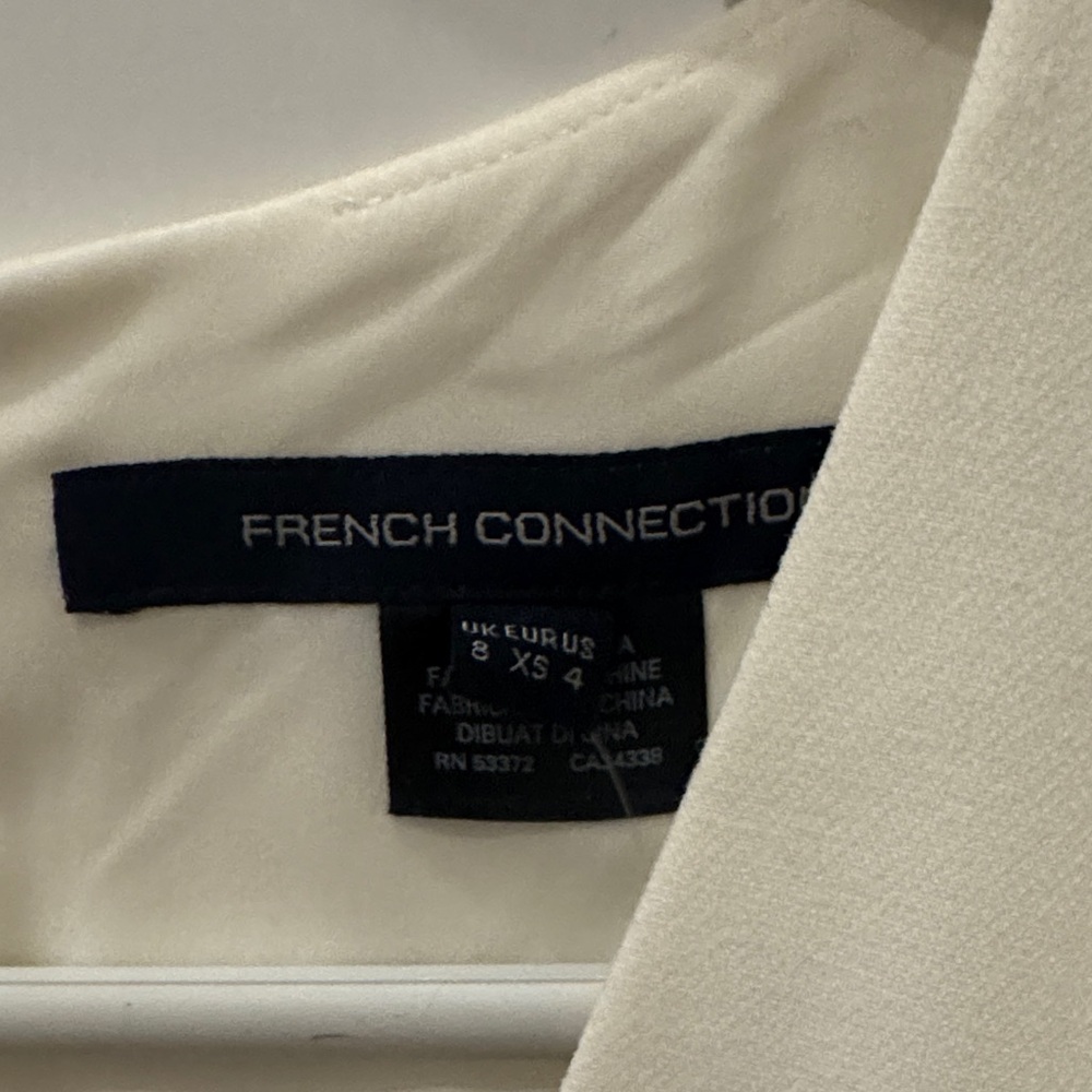 French Connection Cream Ruffle Mini Dress - Picture 2 of 6